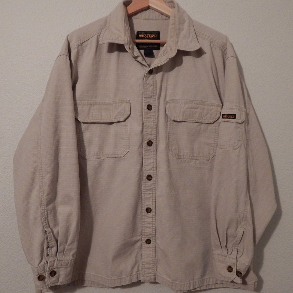 Woolrich Shirt Size XL British Tan Long Sleeve